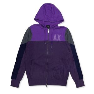ARMANI EXCHANGE PURPLE LOGO HOODIE